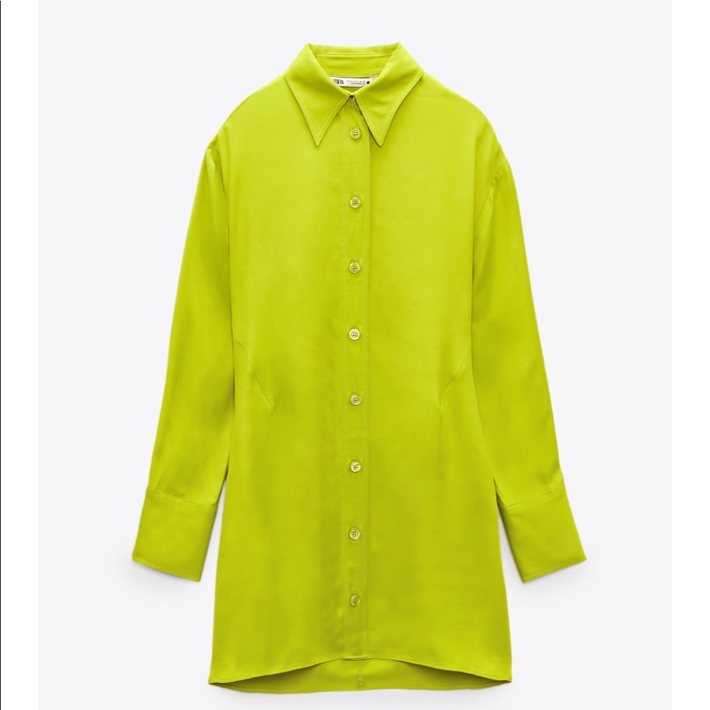 SATIN EFFECT SHIRT DRESS NWT
